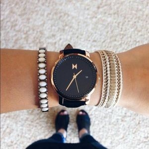 Black and Rose gold MVMT watch